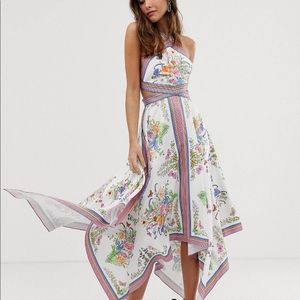 NWT ASOS Edition Scarf Print Halter - Midi Dress - size 8